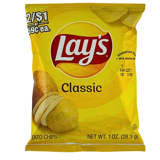 Front image of Lay's Classic Potato Chips 28.3g 2/$1