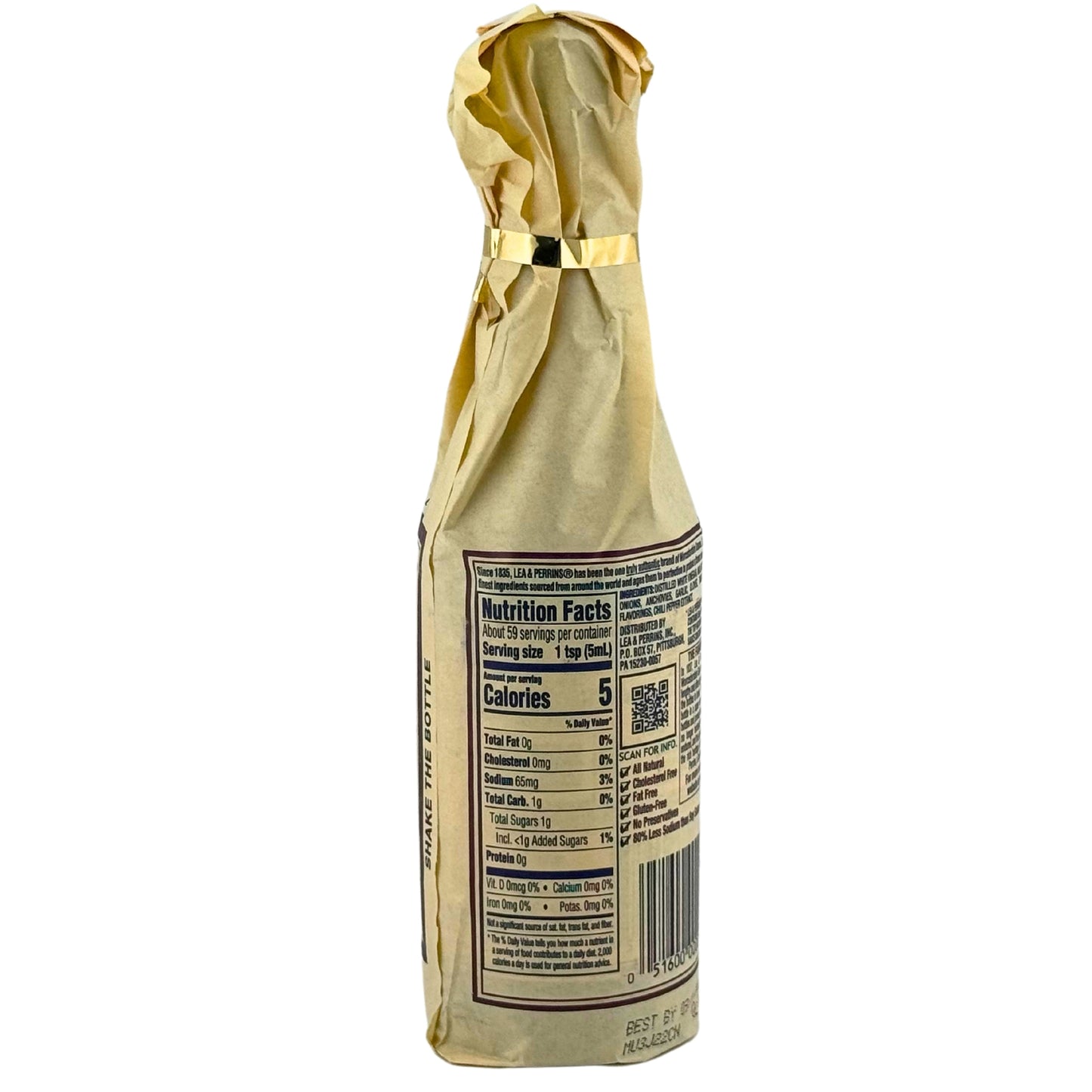 Back of Lea & Perrins Worcestershire Sauce 10oz