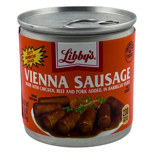 Front Image of Libby’s Vienna Sausage Chiken, Beef And Pork In Barbecue Sauce 4.6oz