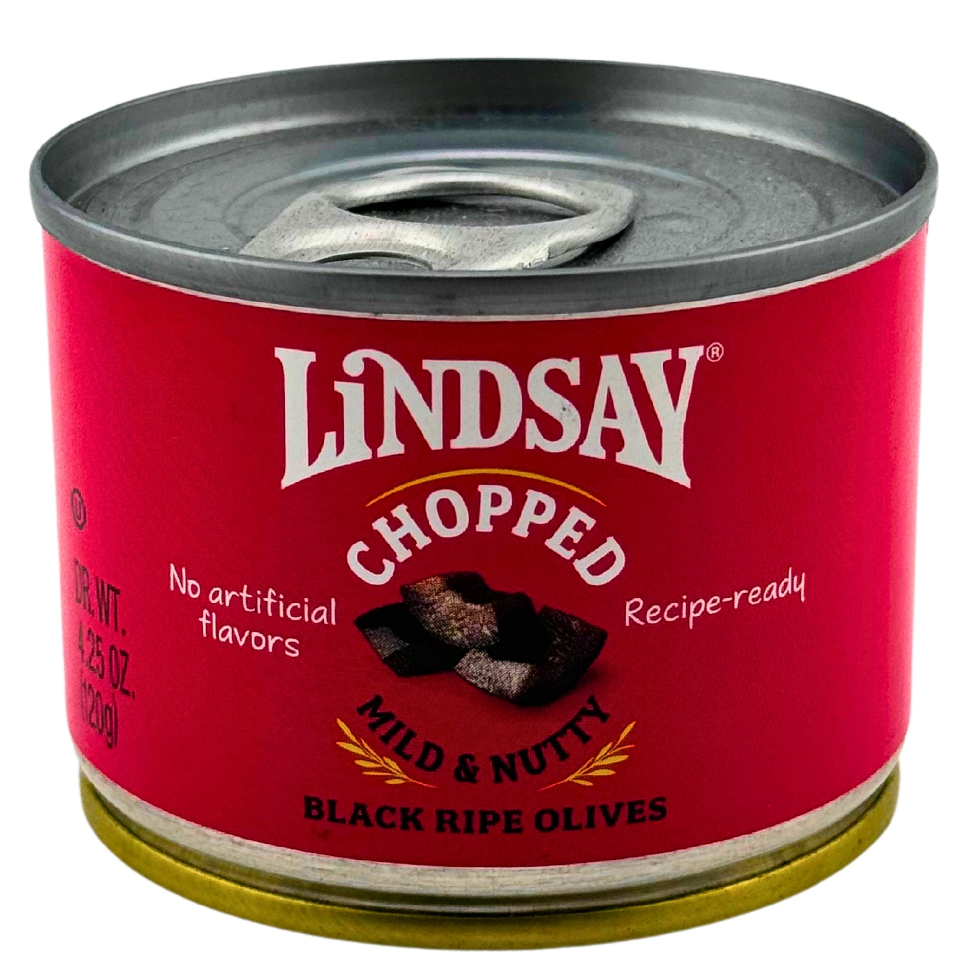 Front image of Lindsay Mild & Nutty Black Ripe Olives Chopped 4.25oz