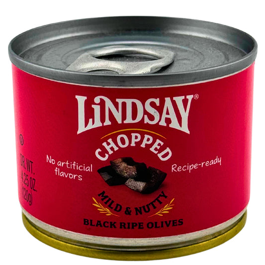 Front image of Lindsay Mild & Nutty Black Ripe Olives Chopped 4.25oz