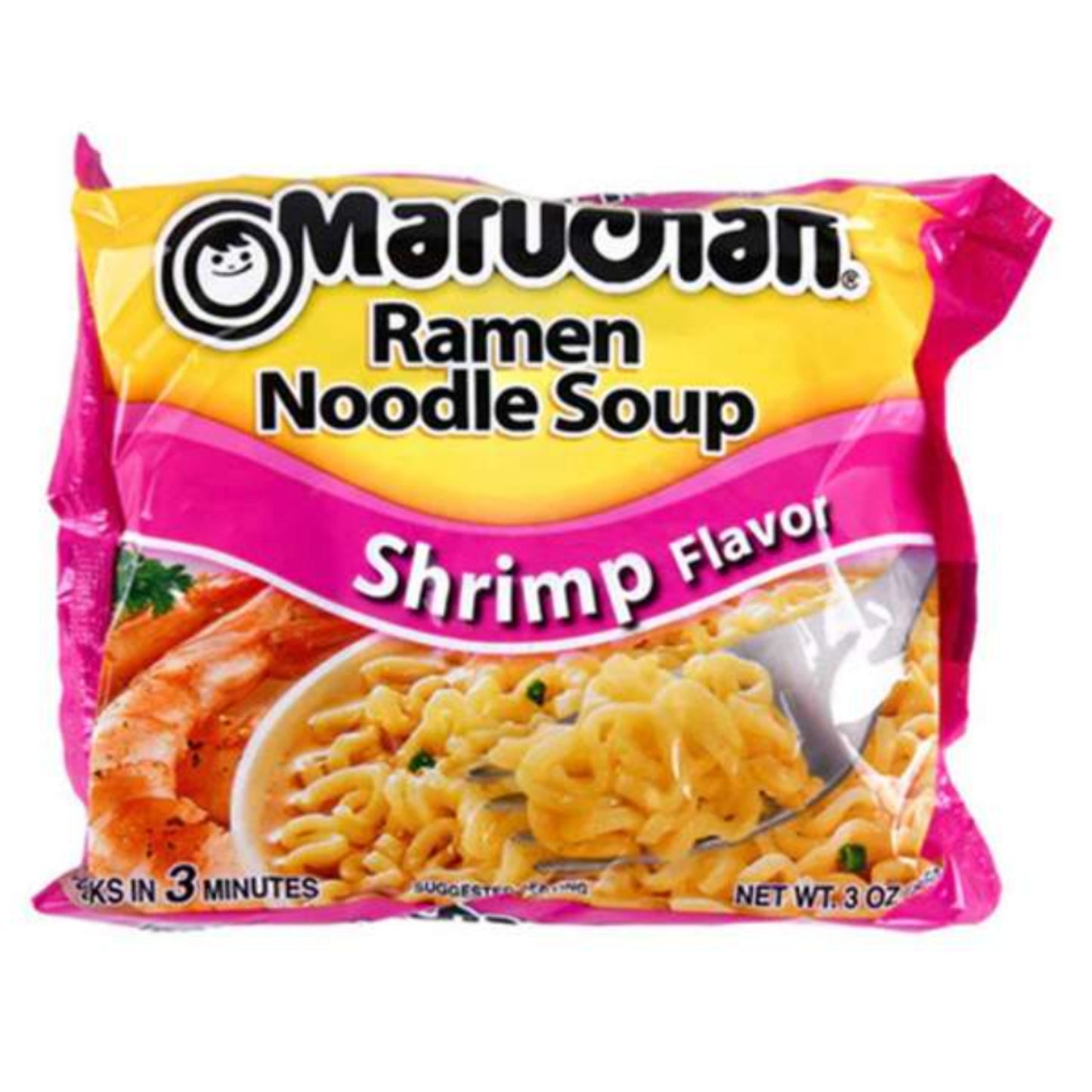 Front image of Maruchan Shrimp Ramen Noodle Soup Pack 85g