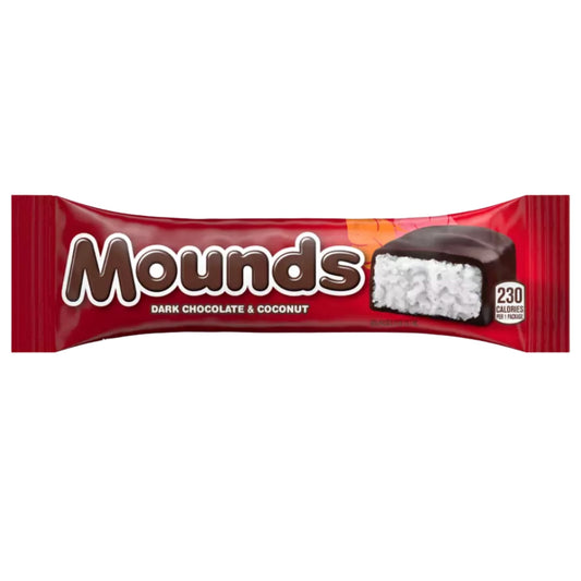 Front image of Mounds Dark Chocolate and Coconut Candy Bar 1.75oz