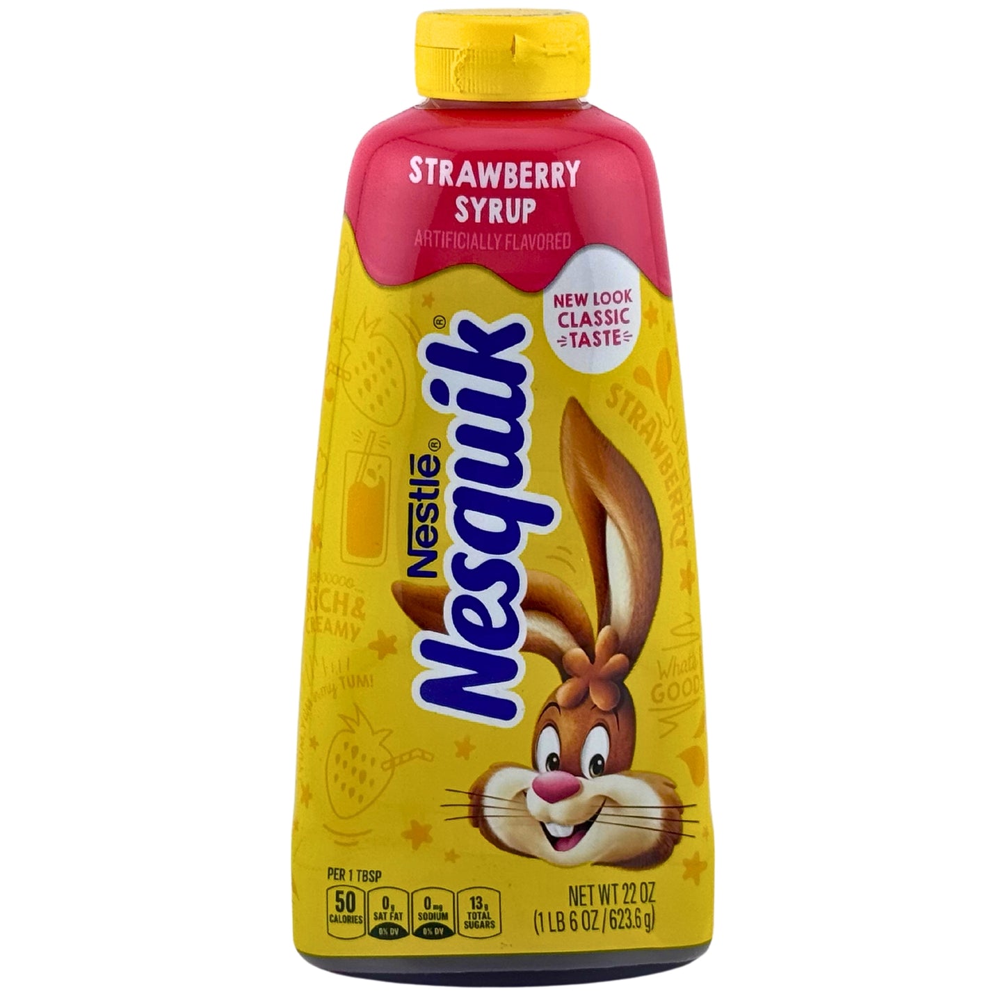 Front Image of Nesquick Strawberry Syrup 22oz