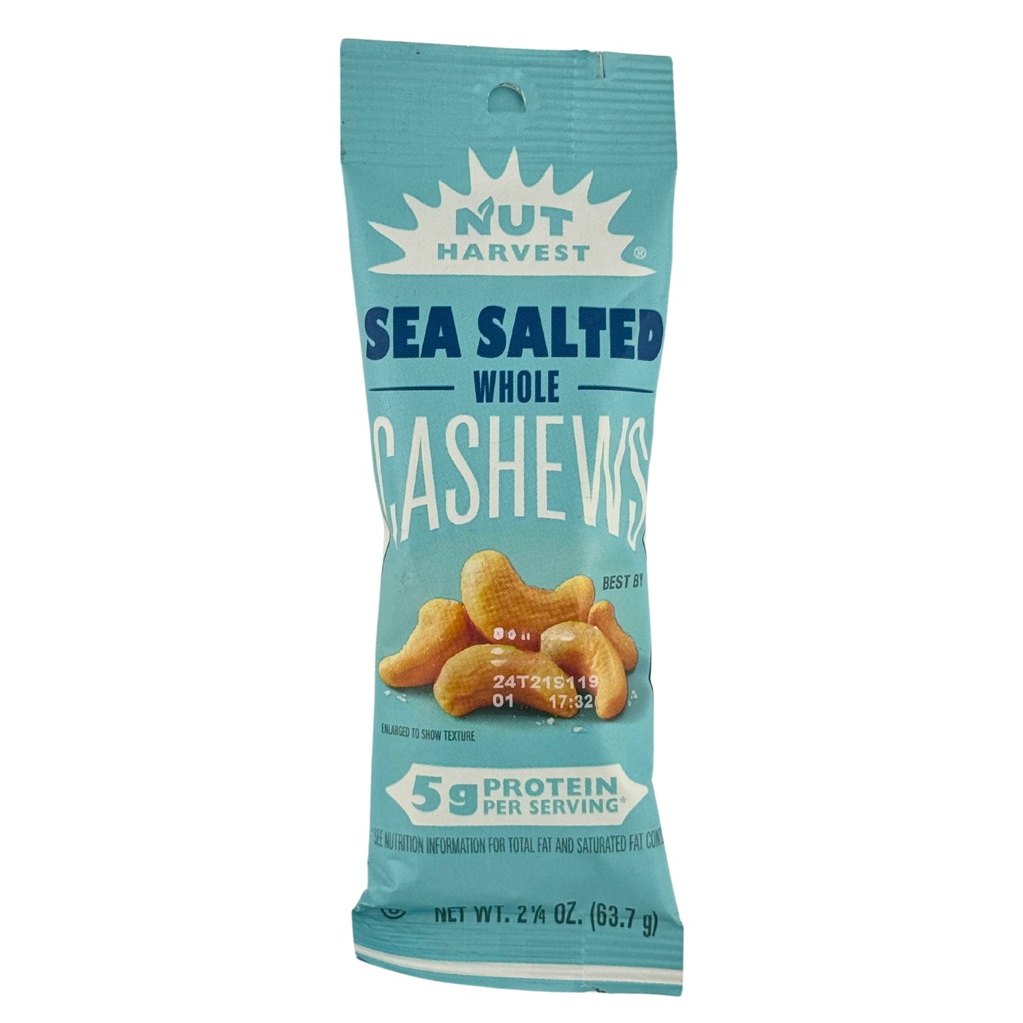 Front image of Nut Harvest Sea Salted Whole Cashews  63.7g