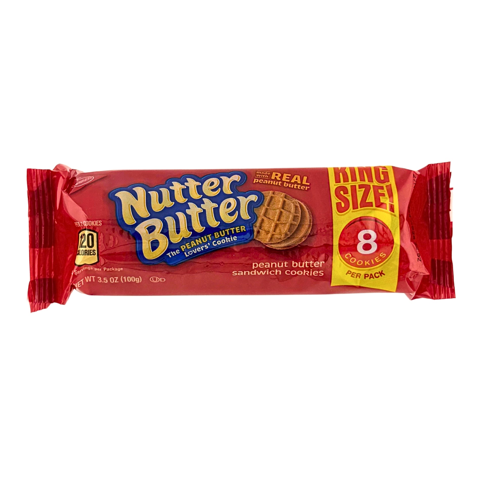 Front image of Nutter Butter King Size 8 Pack 100g