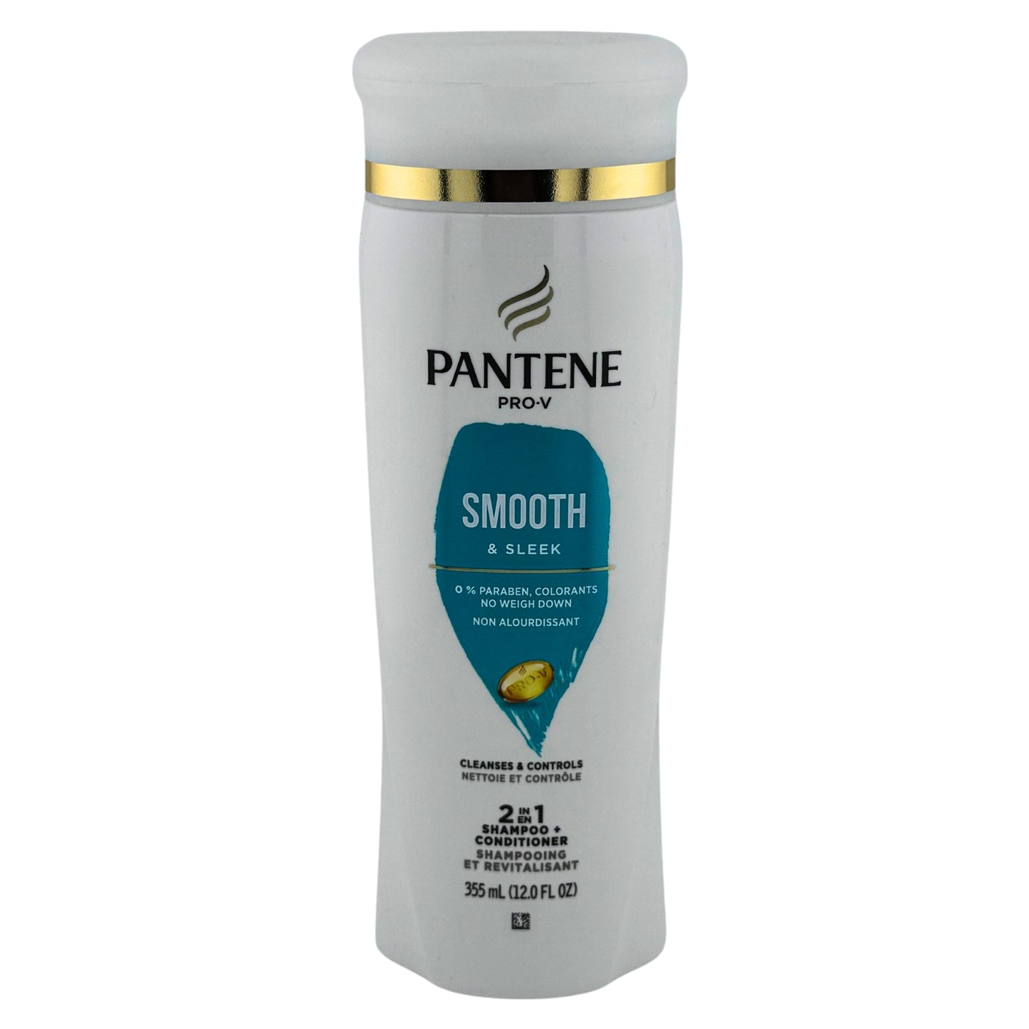 FRONT image of Pantene Pro-V 2-in-1 Smooth & Sleek Shampoo & Conditioner 12oz