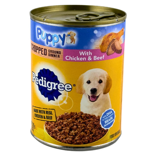 Front image of Pedigree Puppy Food Chopped Ground Dinner With Chicken & Beef 13.2oz