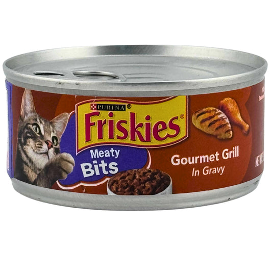 Front image of Purina Friskies Meaty Bits Gourmet Grill In Gravy 5.5oz
