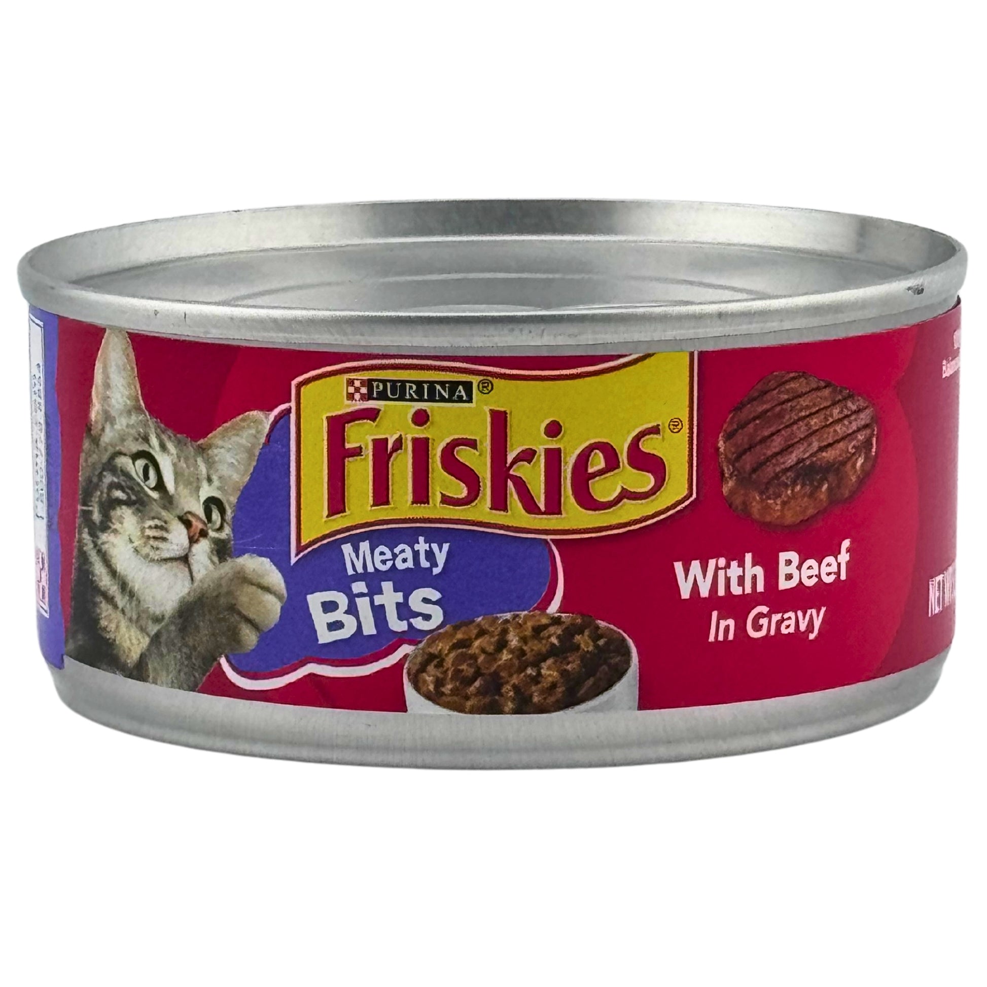 Front image of Purina Friskies Meaty Bits With Beef In Gravy 5.5oz