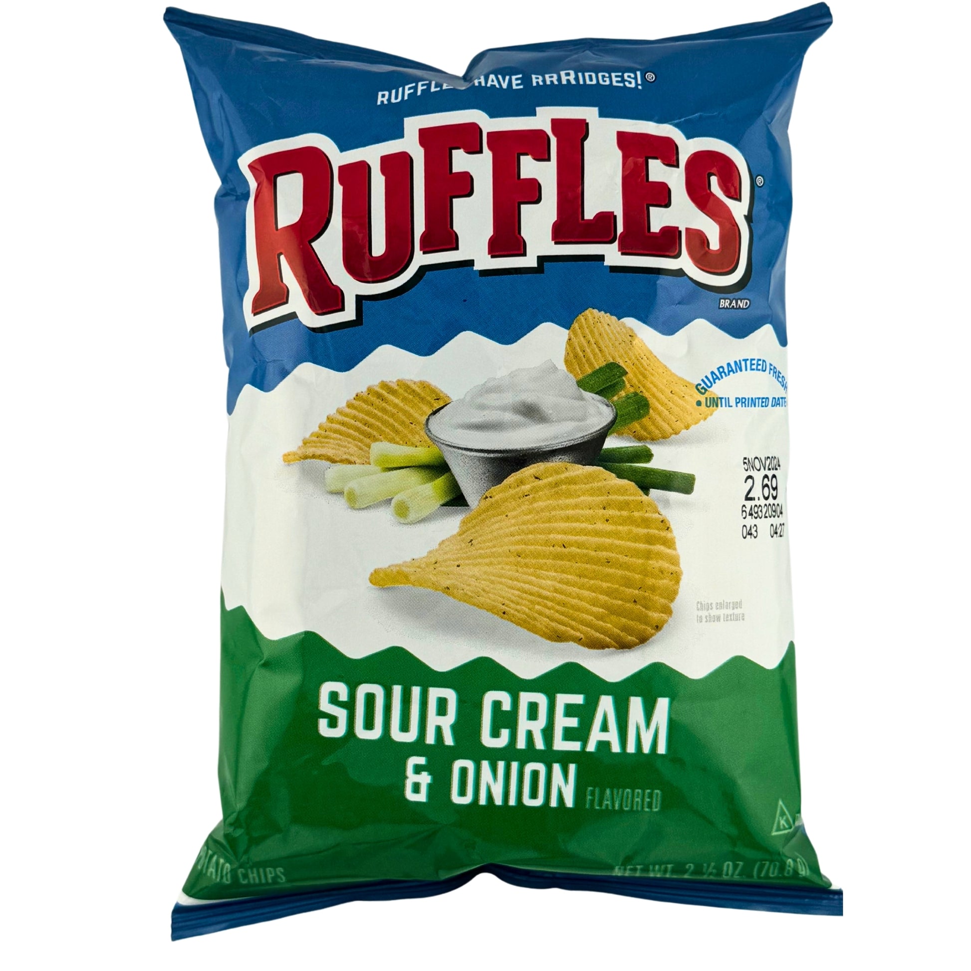 Front image of Ruffles Sour Cream & Onion 70.8g