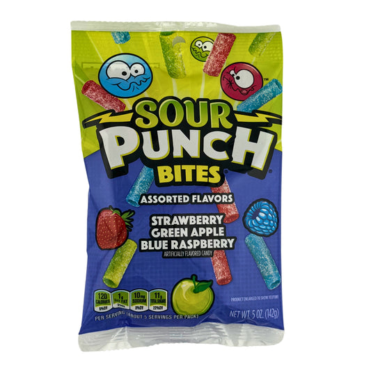 Front imae of Sour Punch Bites Assorted Flavors 142g