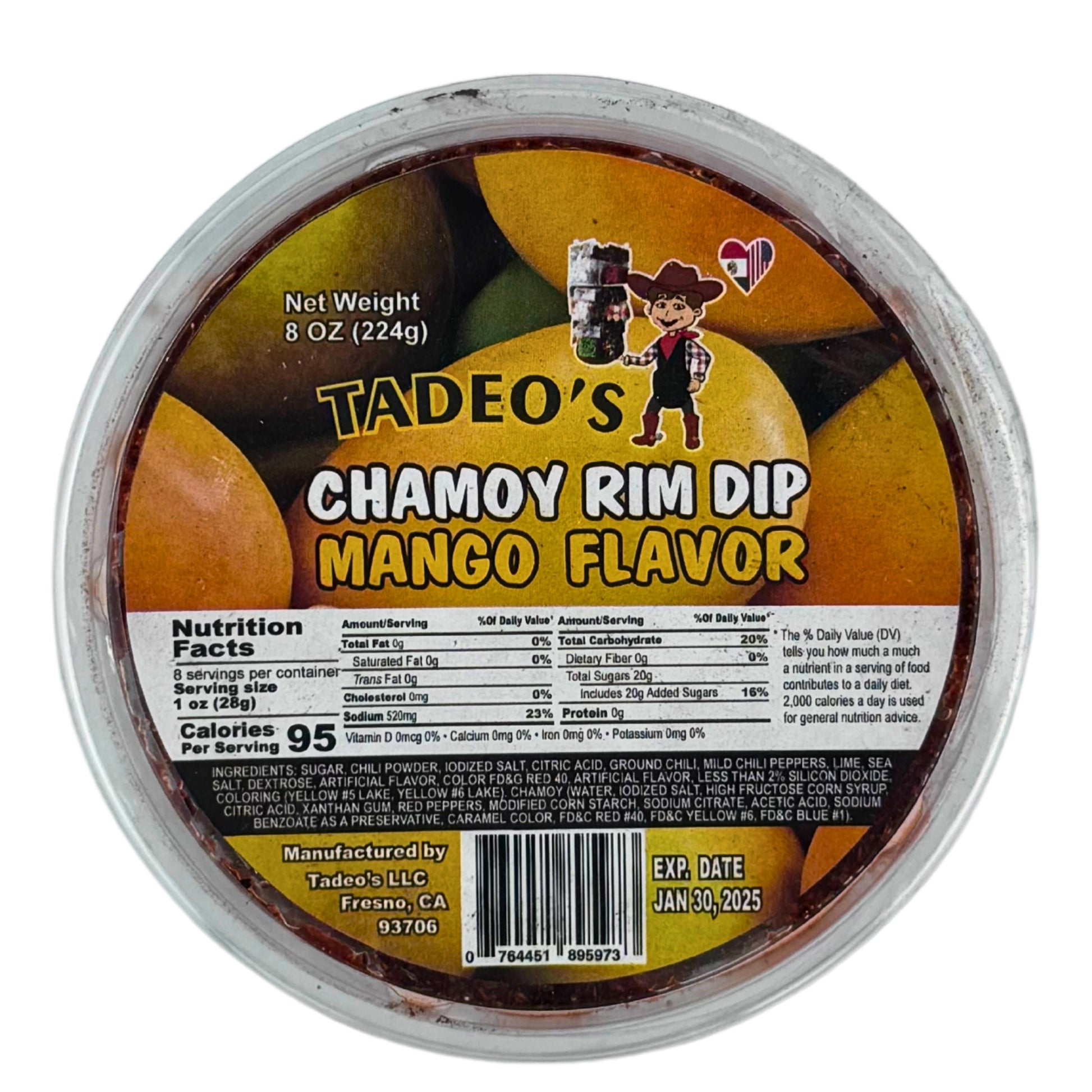 Front image of Tadeo’s Chamoy Rim Dip Mango Flavor 8oz