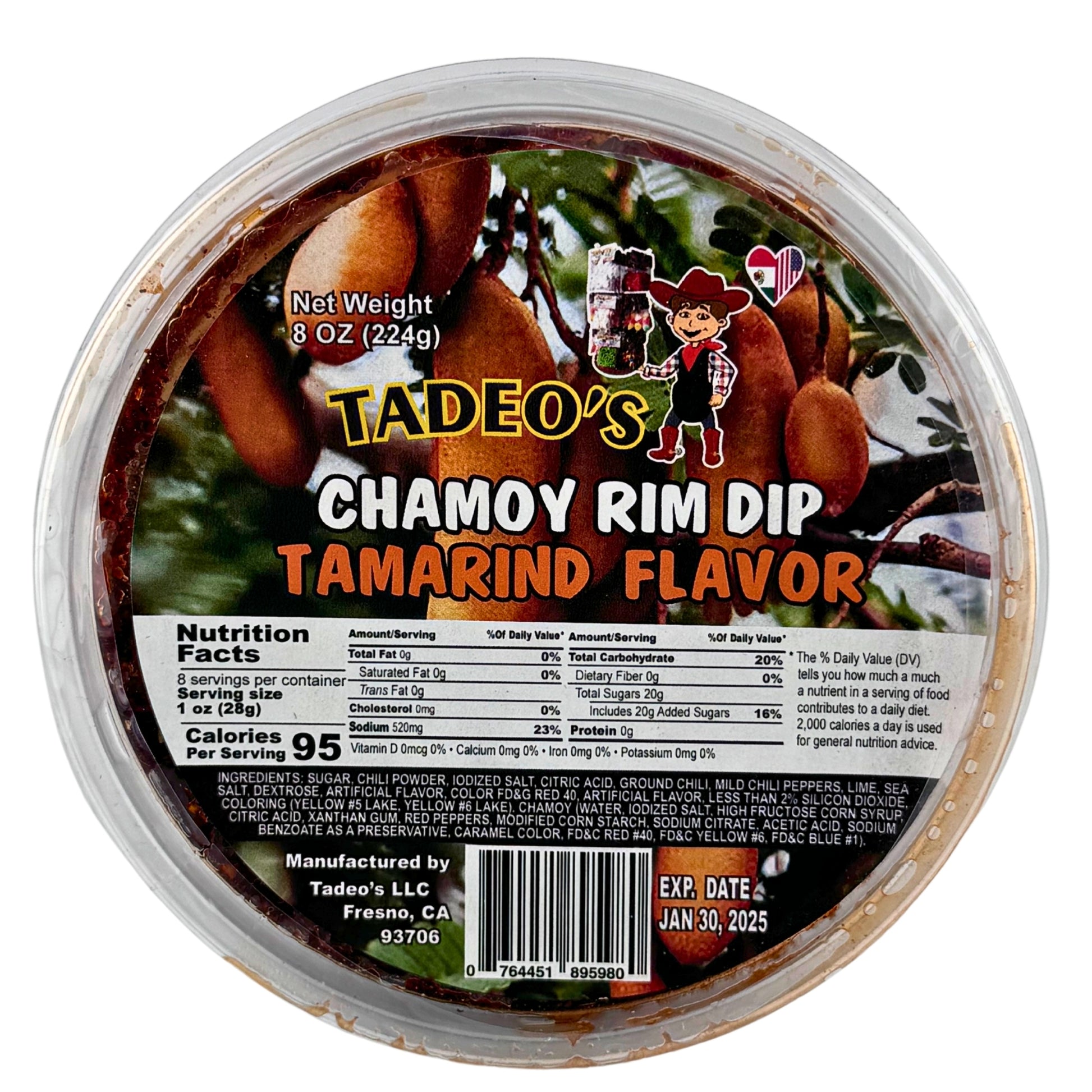 Front image of Tadeo’s Chamoy Rim Dip Tamarindo Flavor 8oz fr