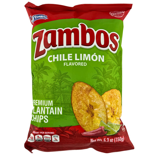 Front image of Zambos Chile Limón Plantain Chips 150g